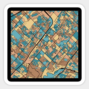 Mississauga Map Pattern in Mid Century Pastel Sticker